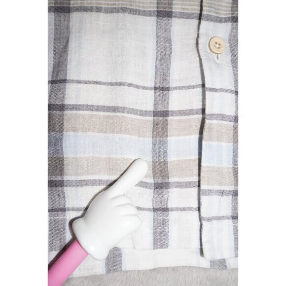 Tommy Bahama 100% Linen Plaid Button Down Shirt Size Large - Picture 15 of 16